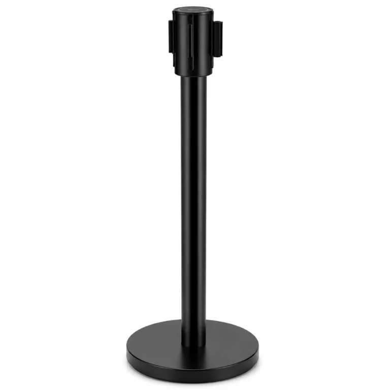 black retractable stanchions