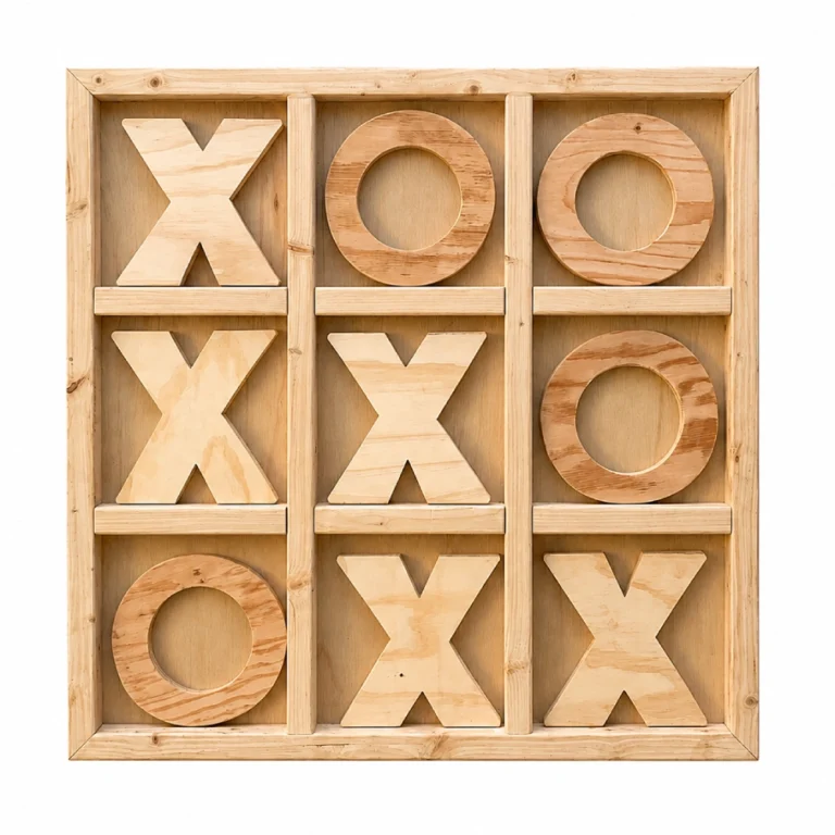 natural wood tic tac to