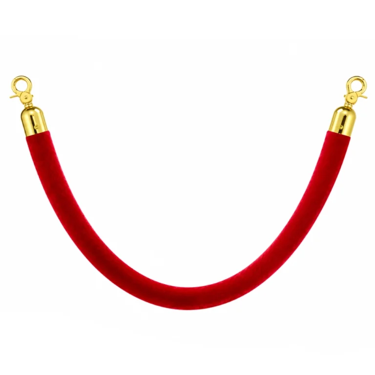 red ropes with gold hooks