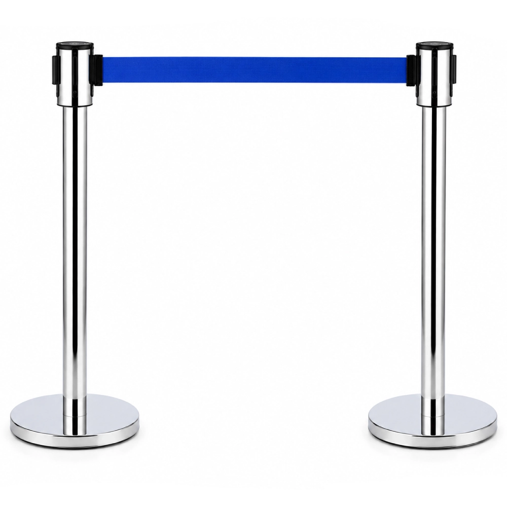 Retractable Stanchions – Chrome with Belts - Image 2